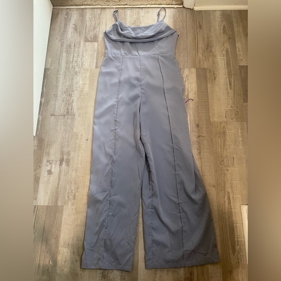 NWT Cider Petrol blue cowl neck wide leg jumpsuit from size XL - Picture 7 of 11